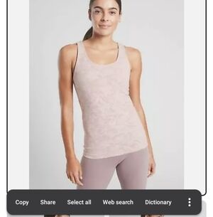 Athleta Scoop Tank Texture,Frosted Floral Velvety Pink/ Icelandic Min Size Xl